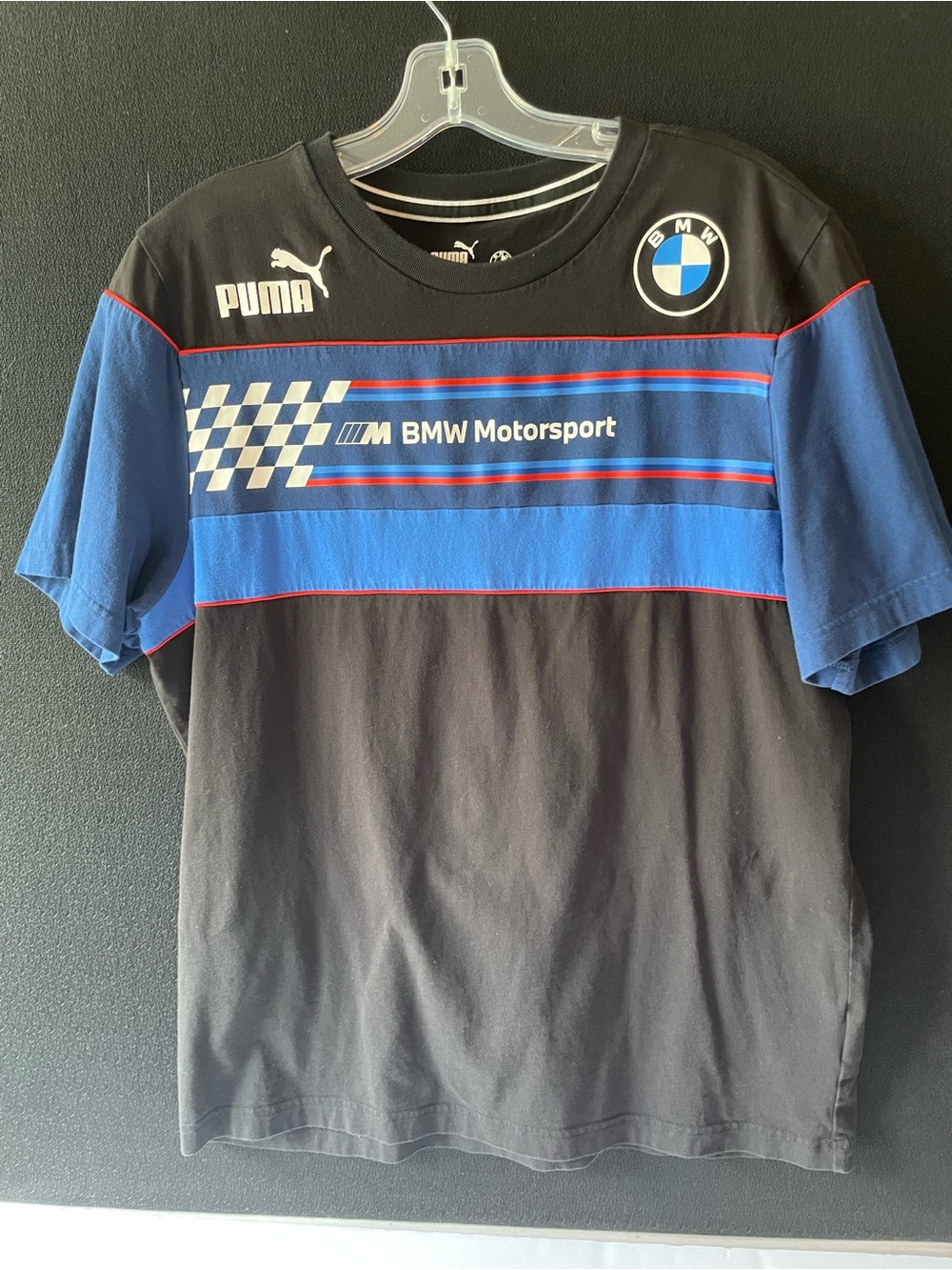3/$18 BMW Motorsport Black and Blue Short-Sleeve Tee